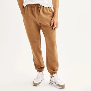 Men's Tek Gear Ultra Soft Fleece Cinched Pants Joggers Brown Size Medium NWT